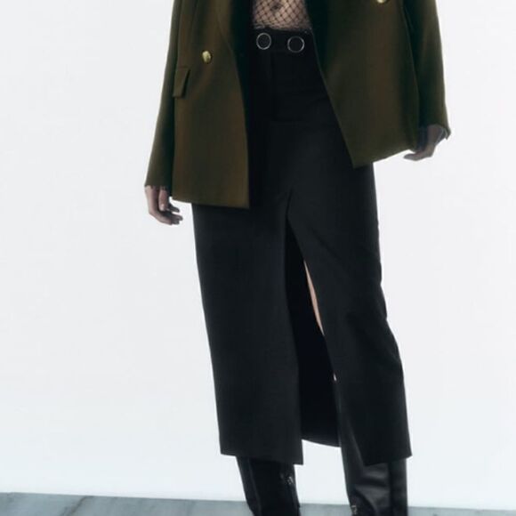 NWT Zara Straight Low Rise Midi Skirt - Picture 3 of 10